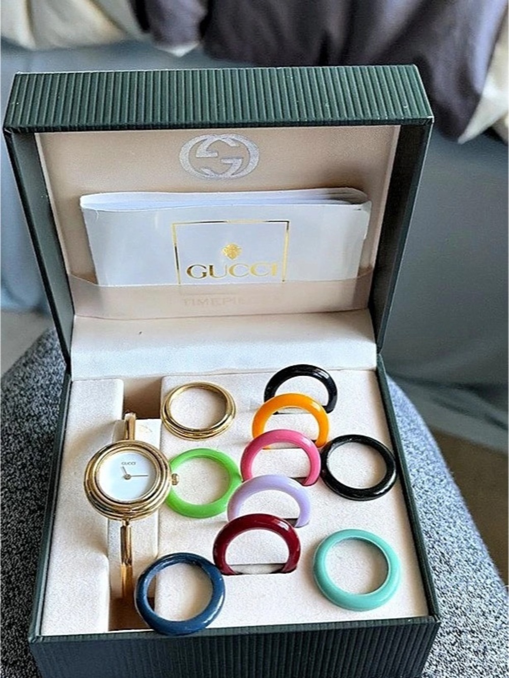 Gucci Changeable Bezel Watch 11/12.2 Gold & Black